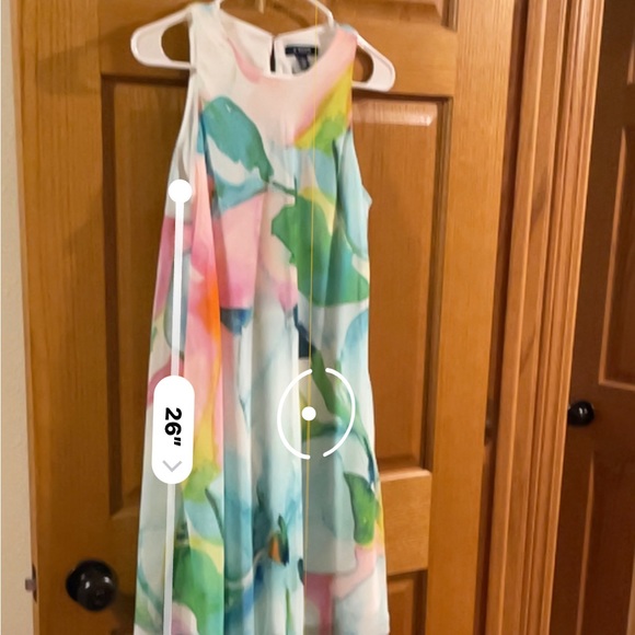 Chaps Watery Floral A-line Summer Cocktail Dress, size 8 - Picture 6 of 8